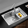 Aquacubic kitchen above counter deep drawn press big single bowl sinks stainless steel kitchen sink